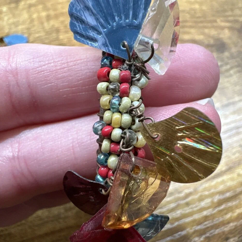Vintage‎ Bohemian Beaded Napkin Rings Holders Set Of 4 Eclectic Colorful Unique